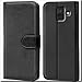 Produktbild Conie Schutzhülle kompatibel mit Samsung Galaxy A6 Plus, Schwarze PU Lederhülle Klapphülle Etui Tasche mit Kartenfächer