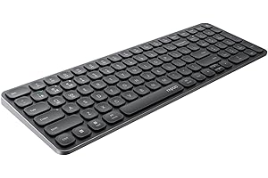 Rapoo E9350L Multi-Device Wireless Keyboard, Blade-Series 99-Key Ultra-Thin 2.4GHz Bluetooth Computer Keyboard with Number Pad for PC Laptop, Quiet, Rechargeable, for Windows/Mac/Linux, US Layout