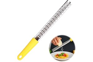 wilcractk Zesteur d'Agrumes & Râpe à Fromage Manuelle, Grattage Fin pour Parmesan, Citron, Gingembre, Zesteur Acier Inoxydable Nettoyable au Lave-Vaissell
