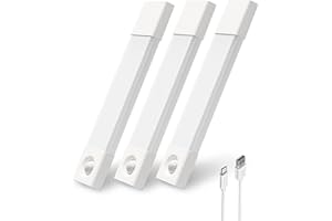EZVALO 3 Pack 7” Under Cabinet Kitchen Lights, Motion Sensor Lights Indoor, 30 LED Rechargeable Wardrobe Lights, Dimmable, 3 Color Temperatures, Under Cupboard Kitchen Lights, Pantry, Bedroom, Kitchen