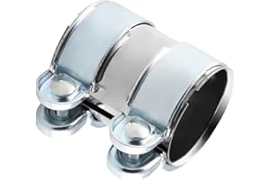 ALI2 Morsetti per tubi di scarico in acciaio inossidabile Argento, 60 mm x 95 mm