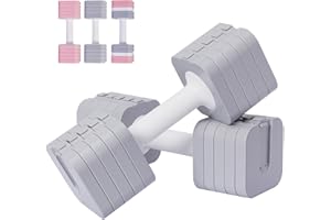 EIGFOH Mancuernas Ajustables, Mancuernas 10KG(2 * 5KG), Impermeable y Ahorrar Espacio, Fácil de Ajustar, Pesas y Mancuernas, Pesas Ajustables, Ideales para Entrenamiento Gimnasio en Casa