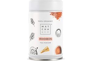 MATCHA & CO Thé Rooibos [en poudre] 100 % biologique 70 g. Thé Rooibos Biologique. Thé Rooibos 100 % naturel.