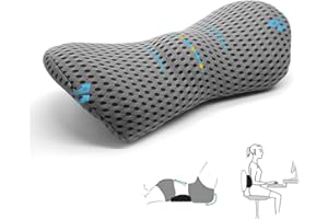 iKALULA Lendenkissen, Memory Foam Rückenstützkissen, Lumbalkissen Rücken, Rückenkissen Bürostuhl und Auto, Ergonomisches Lendenwirbelstützkissen für Autositze,Bürostuhl(Grau)