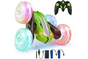 Rodzon Remote Control Cars for Kids Toys 6+ Year Old Boys,Stunt Cars Wheel Lights Rc Car,Christmas Birthday Gift Boy Girls Age 6+ Years (Green)
