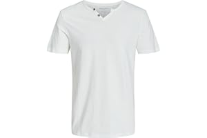 JACK & JONES Herren Basic T-Shirt V-Ausschnitt Kurzarm Jersey Baumwolle Shirt mit Knöpfen JJESPLIT