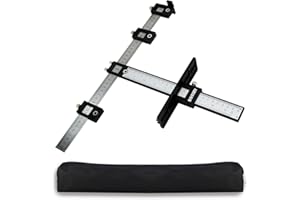 BAYTORY Upgrade Cabinet Hardware Jig Punch Drill Guide Locator for Installation of Drawer Pull Handle Knob, Wood Door Adjustable Drilling Doweling Template Tool with Storage Bag (Plastic Black)