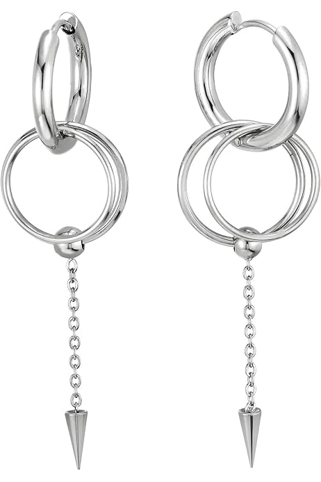Yumilok Orecchini A Cerchio In Argento Sterling 925 Per Donna - Piccoli Cerchi Con Ciondolo, Ipoallergenici - Confezione Regalo
