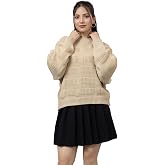 Style Dusk Women’s Cable Knit Pullover Sweater | Full Sleeve Round Neck Warm Winter Knitwear | Stylish Casual Woolen Sweater 