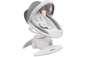 CARETERO BEST FOR BABIES CARETERO - Transat Électrique Opti - Balancelle Électronique avec Trois Modes de Fonctionnement - 360 Degrés - Moustiquaire - Panneau de Contrôle Intuitif - Rotation 360 Degrés - Gris