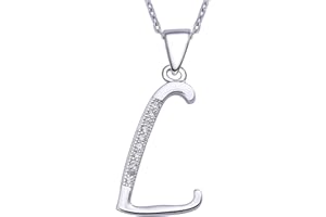 VIKI LYNN Collier Pendentif Lettre Initial en Mon Collier Prénom DIY Les Noms avec Les Lettres! - Idée Cadeau pour Vos Amis - Argent Fin 925 et Oxyde de Zircon Serti (Lettre A)