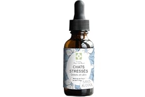CONSEIL FLEUR DE BACH Flores de Bach - Gato estresado sin alcohol, una mezcla que ayuda a su gato a calmarse (30 ml)