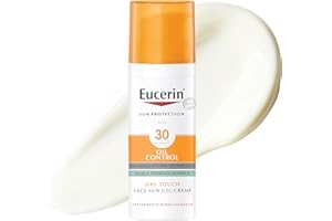 Eucerin Oil Control Dry Touch Face Sun Gel-Creme SPF 30 50 ml, Crema solare viso 30 con filtri UVA/UVB, Protezione solare viso 30 con texture ultra leggera per pelle grassa e acneica