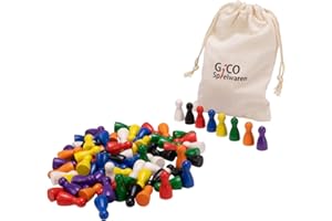 GICO 80 Pieces de pions de Jeu en Bois 24x12 mm - Made in EU- 2131