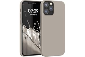 kwmobile Carcasa Compatible con Apple iPhone 12 / iPhone 12 Pro Funda - Case TPU y Silicona antigolpes - Apto Carga inalámbrica - marrón Topo