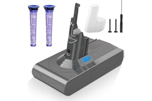 WAITLEY P0WER ELEKTR0 6Ah 6000mAh Battery for dyson v8 battery replacement, Compatible with Dyson V8 Animal V8 SV10 Absolute Fluffy Cordless Handhold Vacuum Cleaner Tools