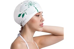 COPOZZ Erwachsene Badekappe, Unisex Wasserdicht Schwimmkappe für Herren Damen, Lange Haare Silikon Swimming Cap Bademütze für Männer Frauen