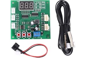 DONGKER AILOVA PWM Treibermodul, DC 12 V 24 V 48 V 2 Kanal PWM 4-Draht-Lüfter-Temperaturregler Drehzahlregler Anzeigemodul für PC-Lüfter/Alarm