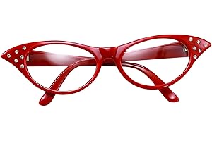 Bristol Novelty BA142R okulary w stylu lat 50., czerwone, damskie, rozmiar uniwersalny