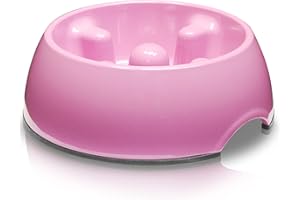Dogit Go-Slow Anti-Gulp Dog Bowl, Small, 300 ml, Pink
