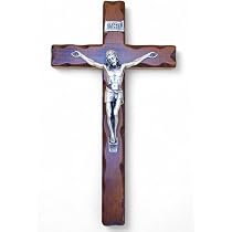 Croce Da Parete In Legno E Zinco Design Antico 7x12 Cm - Crocifisso Artigianale Per Casa E Chiesa - 3