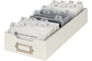 J JACKCUBE DESIGN Jack Cube Carbon Fiber Business Card Organizer Business Card Holder Name Card Organizer Name Card Holder With Removable Divider For Desk(White, 10.9 x 4.47 x 24.7 cm)-MK171B