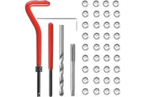 DMNQ 40 Pezzi Helicoil M6 Inserti Filettati Barra Filettata M6 Riparazione Filetti M6 x 1 mm Kit di Riparazione per Automotive Kit Riparazione Filetti M6 Kit di Riparazione Automotive Ripristino Filetti