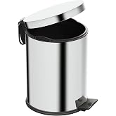 Aqua Bagno Basic &Ccedil;&ouml;p Kovası - Pedallı 5 L, Parlak Krom Paslanmaz