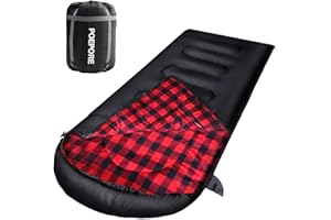 POEPORE Flanella Sacco a pelo Sacchi a Pelo leggero Impermeabile Portatile 4 Stagioni con un Sacco a Compressioneper Adulti Adolescenti Bambini Trekking Campeggio Alpinismo Viaggi