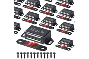 Mousike Imanes de gabinete de 15KG negros para puerta con fuerte magnético para armario de cocina armario puerta cajón cierre(negro,16unidades)