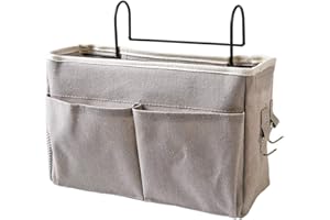 Nuluxi Sacs de Chevet Lit Multifonctionnel Suspendu Suspendu Sacs de Chevet de Lit Superposé Multifonctionnel Organisateur de Poches de Lit pour Lit Superposé,Dortoirs,Rails de Lit et Chaise (Gris)