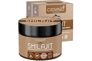 CROWNZZ Pure Shilajit - Gold Grade Himalayan Shilajit Resin for Men & Women - High-Strength Shilajit Rich in Fulvic, Humic Acid & 85+ Minerals-Lab Tested & Certified 30G Shilajit