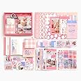Doraking Sweet Aesthetic Scrapbook Kit, Bullet Junk Journal Kit with Journaling, Scrapbooking Supplies, Stationery, A6 Grid Notebook with Graph Ruled Pages DIY Scrapbook Gift