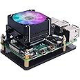 GeeekPi Raspberry Pi Low Profile CPU Cooler, Raspberry Pi Horizontal Ice Tower Refroidisseur, RGB Ventilateur avec Raspberry 