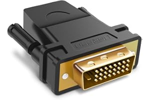 UGREEN Adaptador HDMI a DVI 24+1, Conversor Bidireccional HDMI Hembra DVI 24+1 Macho Full HD 1080P para Xbox 360 XboX One, PS3, PS4, Tarjeta Gráfica Nvidia, Blu Ray, Xiaomi Mi Box, HDTV, etc.