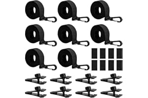 Zinueen Enrollador solar para piscina, sistema de enrollado para láminas de piscina, incluye 8 bandas de sujeción y grapas, rodillo de piscina para cubierta solar, enrollador de lona de piscina