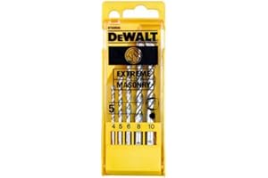 DeWALT DT6956-QZ - Juego de 5 Brocas para Piedra Extreme con Vástago de 3 Caras en Cassette de Plástico Diámetro 4, 5, 6, 8, 10 mm