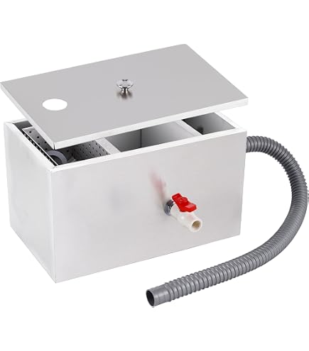 Stainless Steel Kitchen Grease Interceptor – Under Sink Oil Water Separator For Restaurant, Cafe, Home Use