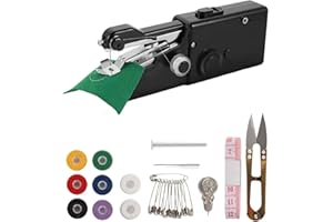 COAVEL Maquina de coser de mano pequeña. Mini maquina de coser portátil electrica negra