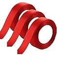 Sadeqeen Red Satin Ribbon - 2.5cm x 25 Yards Pack of 3 - Premium Fabric for Gift Wrapping, Hair Bows, Crafting, Sewing, Decorations, and Wedding Accessories