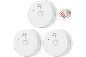 YEEFON Rauchmelder, Austauschbarer 5 Jahre Batterie, Mute Funktion, 85dB Photoelektrischer Rauchmelder mit Klebepads, Standalone Flacher Brandmelder und Garantie/DIN EN14604, Weiß