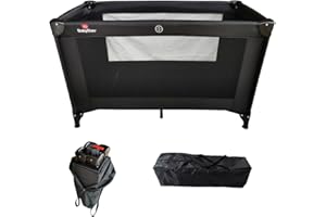 BabyDan Łóżeczko podróżne bardzo duże wymiary 60 cm x 120 cm - czarny