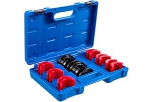 HOCOMAY Motorcycle Bike Fork Seal Driver Tool Kit, 14Pcs Universal Fork Sealed Driver Installer Set, Oil Seal Installation Tool for 35mm 36mm 40mm 41mm 42mm 43mm 45mm 46mm 47mm 48mm 49mm 50mm