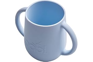 BABI® Baby Toddler Large Silicone Sippy Cup, Plastic Free, 100% Food Grade Silicone, with Two Comfort Handles, Perfect Sippy Cup for Training 200ml (Blue)