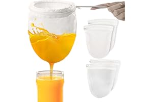CHRI Sacchetto Filtrante Latte Vegetale Sacchetto per Latte di Noce Riutilizzabili Nylon Maglie fine per latte di noci vegano, cucina, formaggio, bacche, zuppe,succo di frutta, yogurt, vino