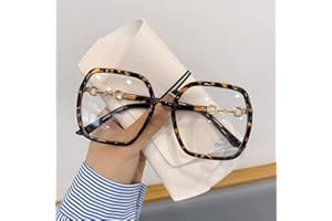 NOVESIXTDAT Lunettes de Lecture surdimensionnées for Femme, Miroir Plat Extra Large, Lecteur carré bloquant la lumière Bleue, Lunettes Anti-éblouissement (Color : Tortoiseshell, Size : +1.50)