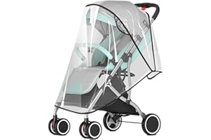 INBOLM Universal Rain Cover for Pushchair Transparent Pushchair Rain Cover No Zip,Universal Rain Cover for Pram,Baby Travel Weather Shield for Windproof, Waterproof, Protect from Sun Dust Snow