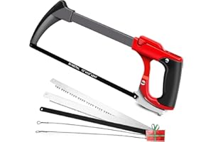 AIRAJ Telaio per seghetto alternativo regolabile,Due angoli di taglio (45°/90°),Sostituzione con una chiave di 7 lame per seghetti alternativi per set di seghe,Alta sicurezza e taglio confortevole