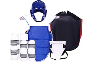 Ronyme 5 Protectores corporales para Boxeo, Equipo de protección para Taekwondo, Protector de Ingle con Bolsa de Almacenamiento, Equipo de para