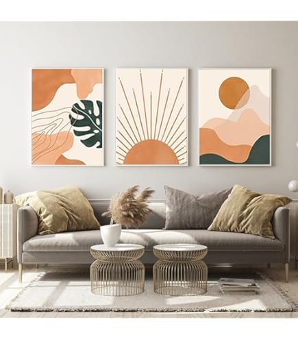 Affiche d'art mural Boho moderne minimaliste cactus linéaire pleine